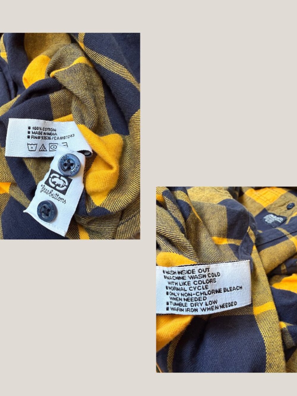 Vintage 2000s Ecko Unltd Buffalo Plaid Flannel Grunge Skater Long Sleeve S - Picture 11 of 11